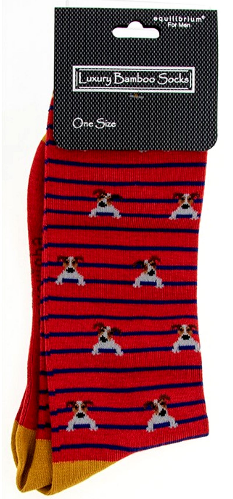 Men's quality Bamboo 'Pooch' Jack Russell socks in Grey or Red