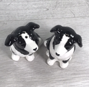 Border Collie design ceramic Salt & Pepper cruet set by Lesser & Pavey, boxed