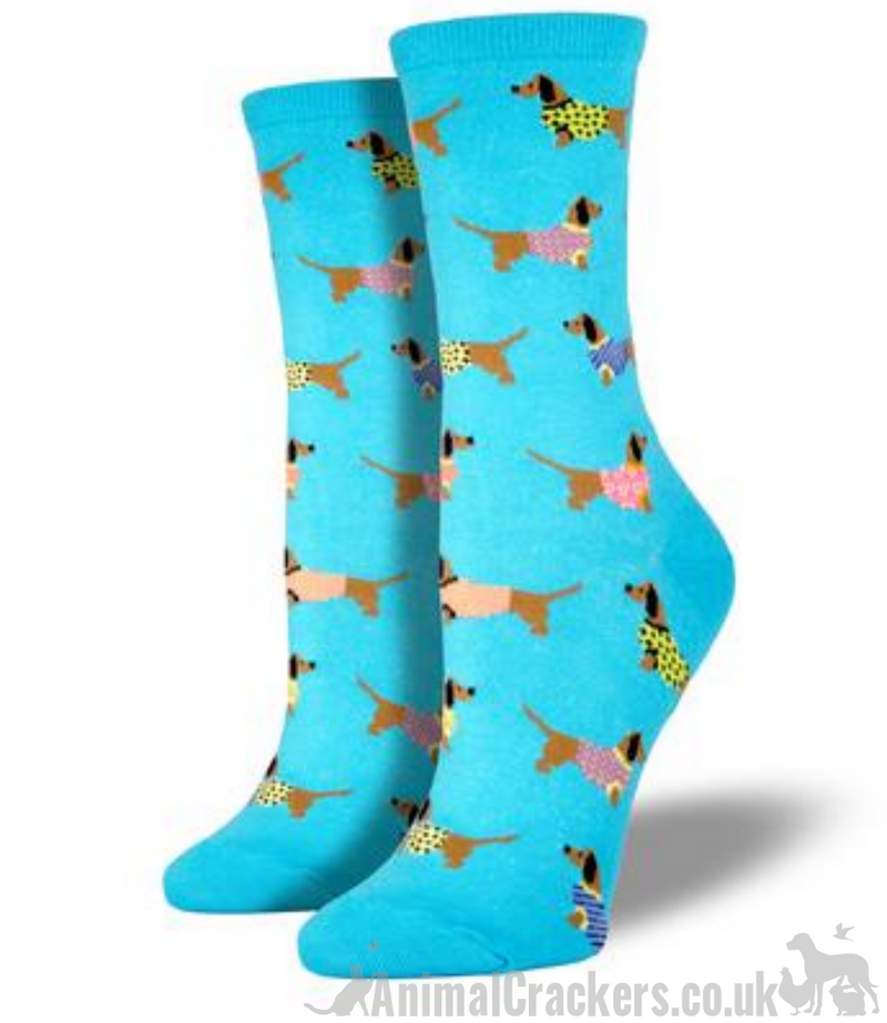 Women's Dachshund 'Haute Dog' design socks by Socksmith, one size, fun Sausage Dog lover gift