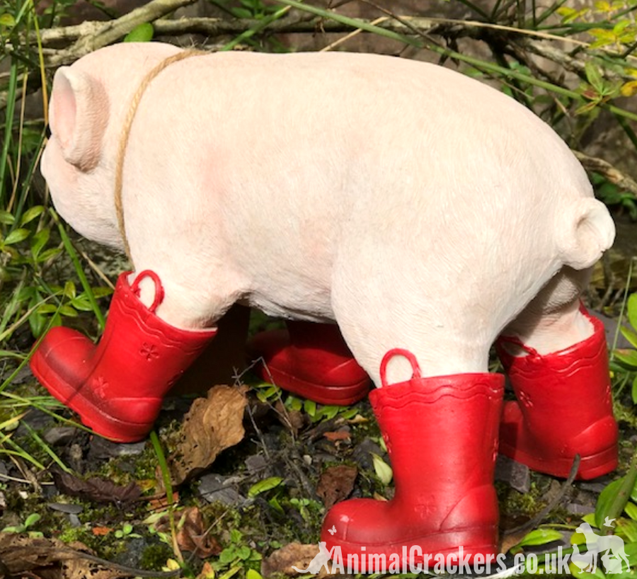 Happy Pig in Red Wellies with removable I m a Happy Pig in Puddles s