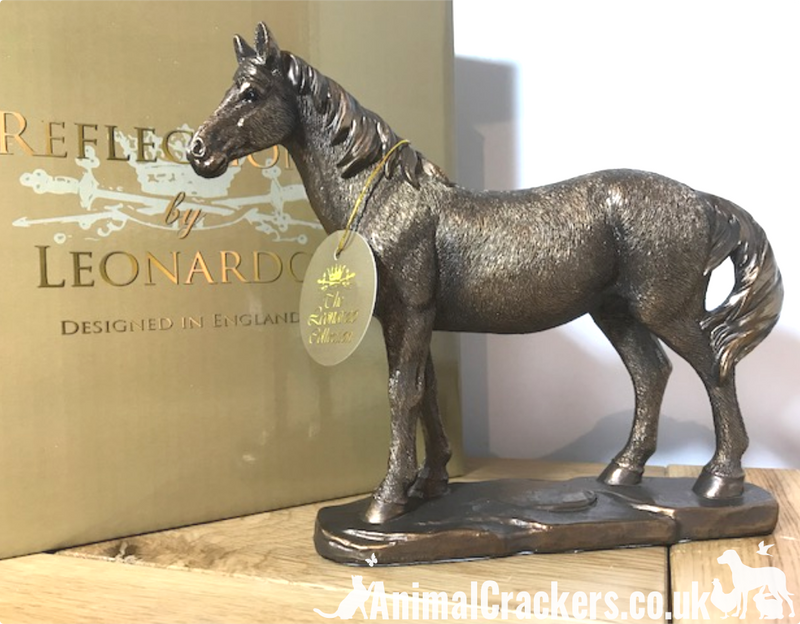 Horse Pony ornament sculpture figurine, quality Leonardo Bronzed  Reflections, gift boxed