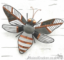 Striking 31cm Grey & Copper metal HONEY BEE wall art garden ornament / sculpture