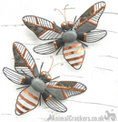 Striking 31cm Grey & Copper metal HONEY BEE wall art garden ornament / sculpture