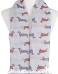Ladies lightweight Dachshund in spotted coat print Scarf Sarong in choice of colours, great Sausage Dog lover gift!