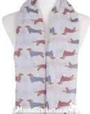 Ladies lightweight Dachshund in spotted coat print Scarf Sarong in choice of colours, great Sausage Dog lover gift!