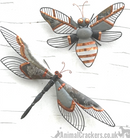 Striking 31cm Grey & Copper metal HONEY BEE wall art garden ornament / sculpture