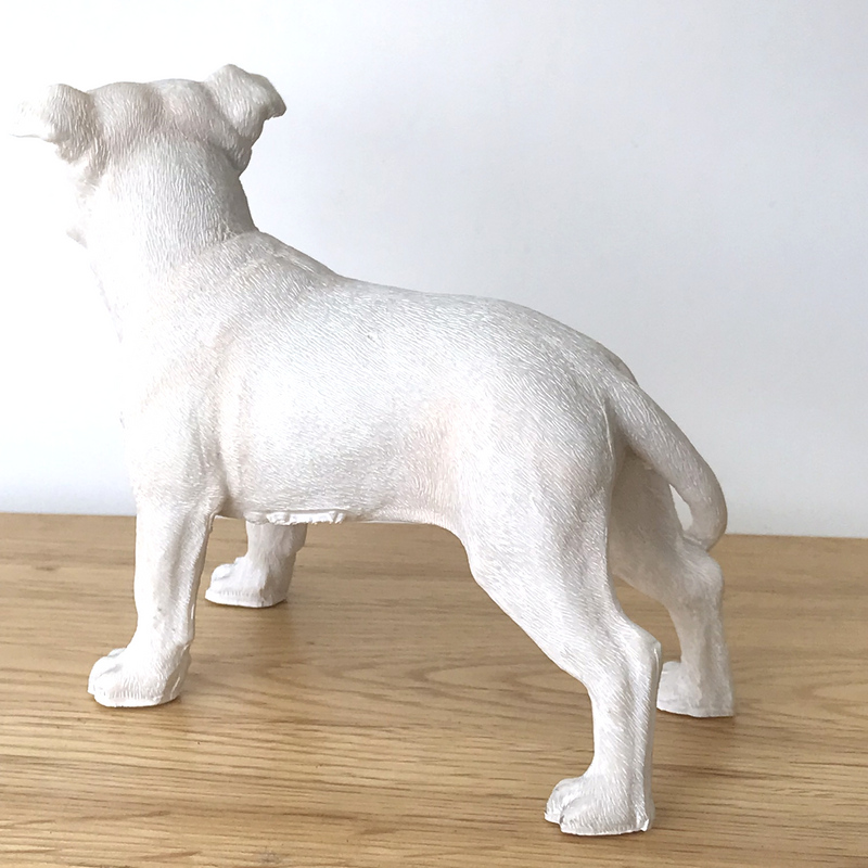 White Staffordshire Bull Terrier Staffie Staffy ornament figurine Leonardo boxed