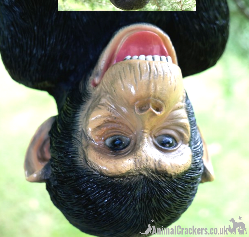 30cm rope swinging Climbing Chimpanzee garden ornament decoration, novelty Monkey lover gift