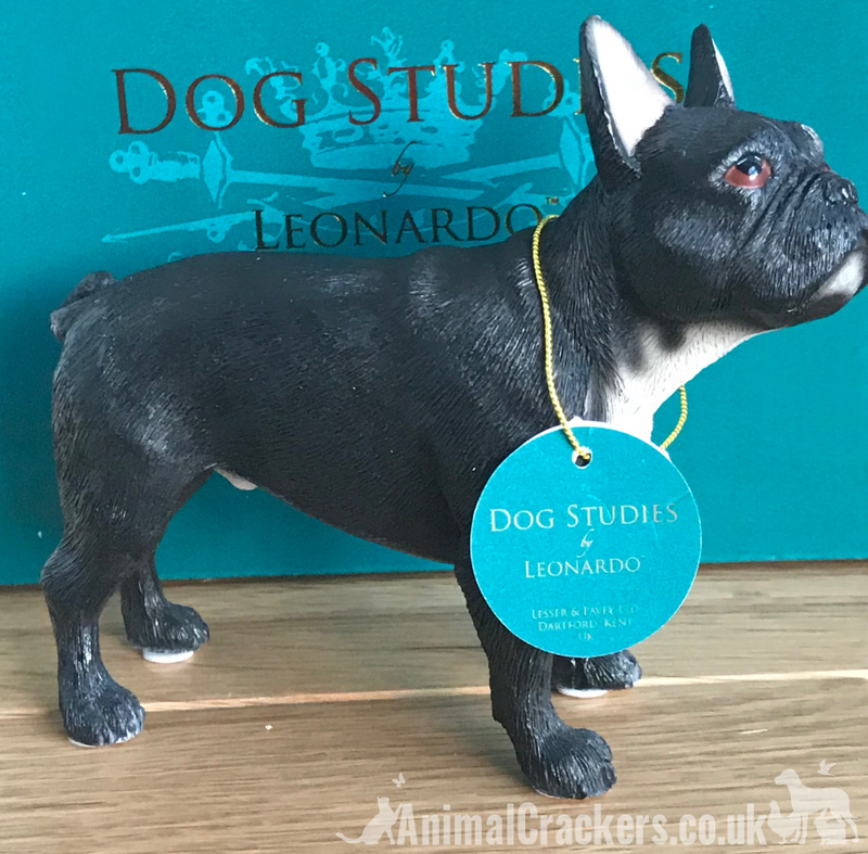 Black French Bulldog Frenchie ornament figurine sculpture Leonardo, gift boxed