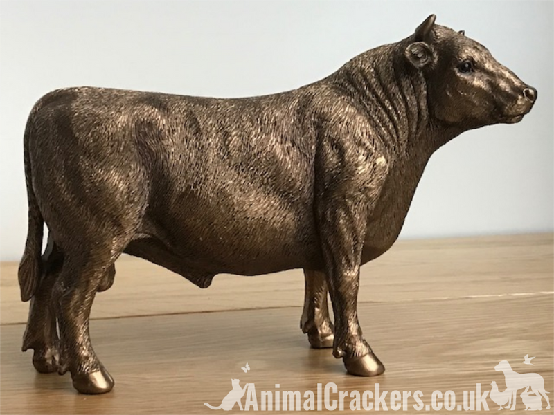 Bull ornament figurine sculpture Leonardo Bronzed range cattle farmer gift boxed