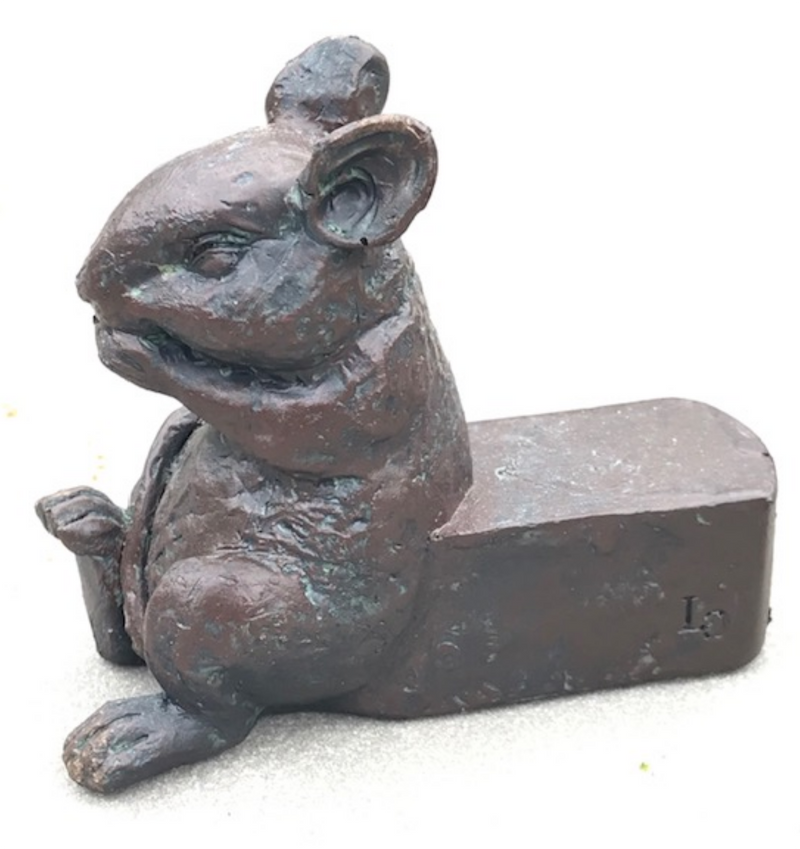 SET OF 3 clay bronze effect Mice Pot Stands, garden or Mouse lover gift