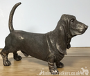 Basset Hound figurine in solid cold cast bronze, gift boxed