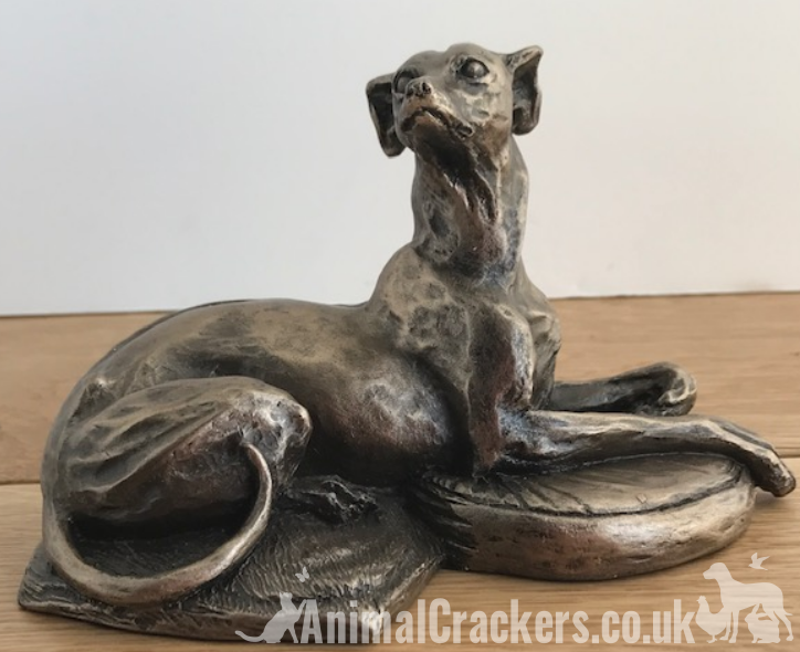 Harriet Glen Cold Cast Bronze Laying Whippet sculpture ornament figurine statue