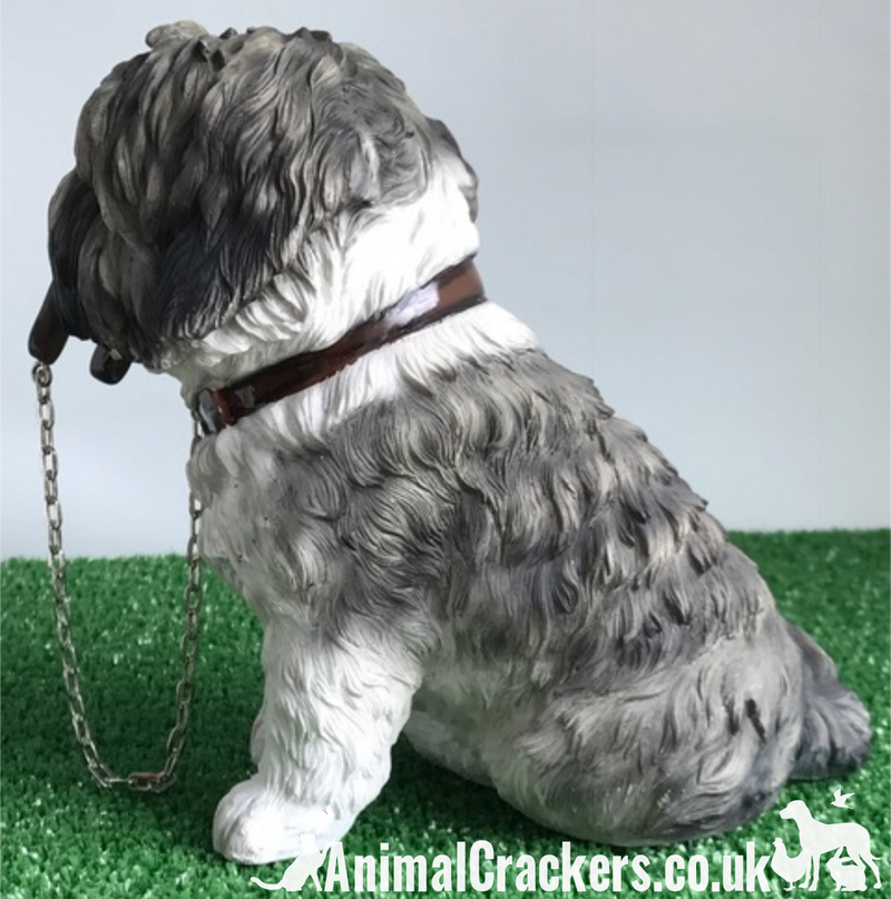 Large 17cm Grey Shih Tzu ornament figurine quality Leonardo walkies range, boxed