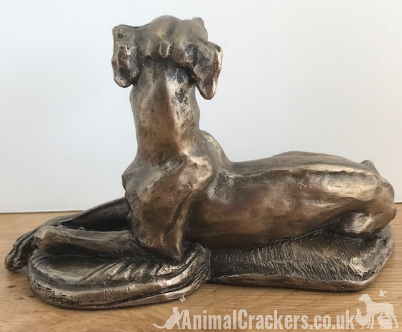 Harriet Glen Cold Cast Bronze Laying Whippet sculpture ornament figurine statue