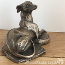 Laying Whippet Figurine Solid Cold Cast Bronze Sculpture Designed By Harriet Glen