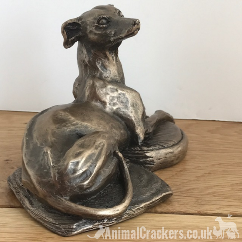 Harriet Glen Cold Cast Bronze Laying Whippet sculpture ornament figurine statue