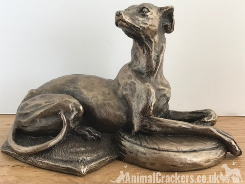 Harriet Glen Cold Cast Bronze Laying Whippet sculpture ornament figurine statue