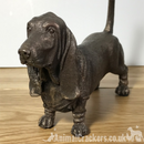 Basset Hound figurine in solid cold cast bronze, gift boxed