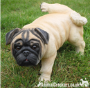Large Realistic Peeing Pug Dog Cocking Leg Figurine