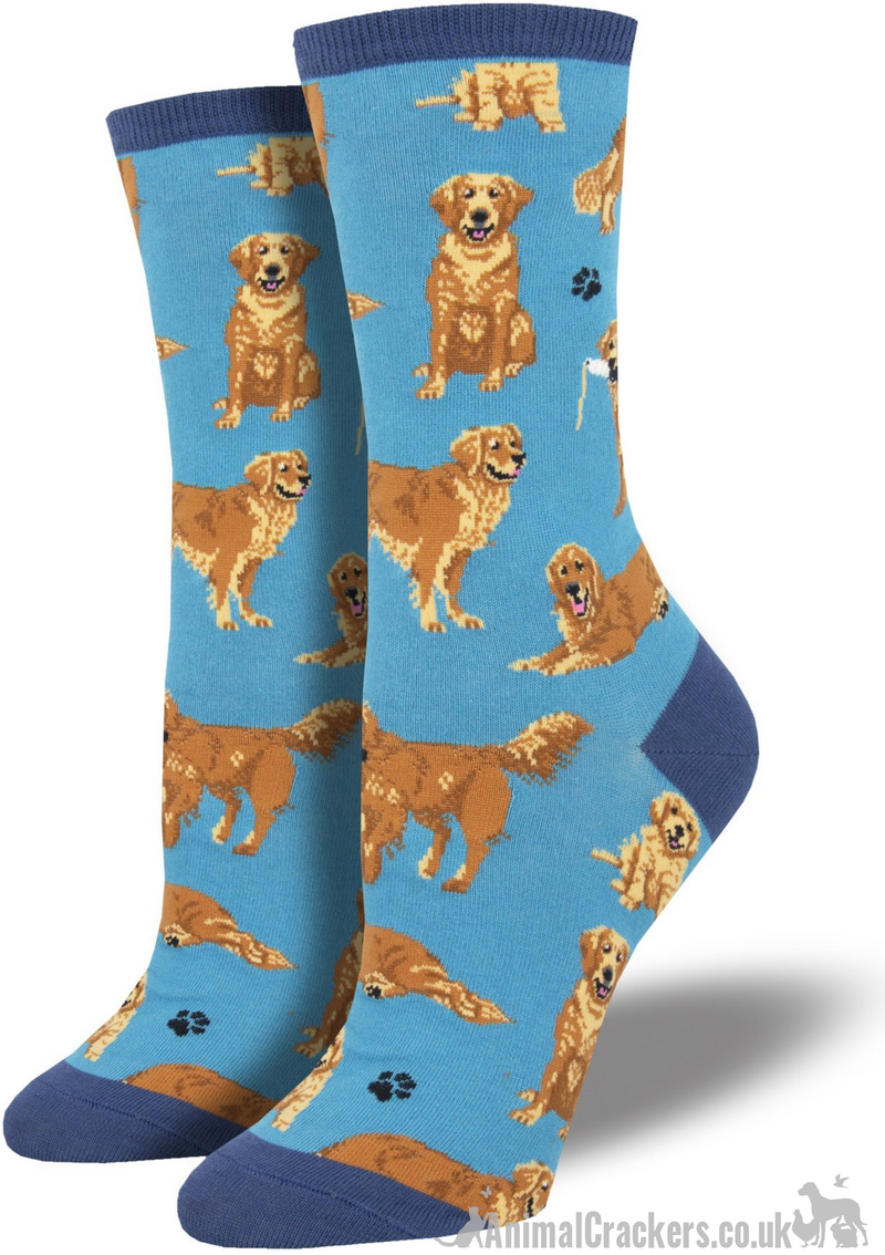 Womens Socksmith quality socks with Golden Retrievers image, One Size, Womens Socksmith quality socks with Golden Retrievers image, One Size,