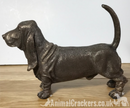Basset Hound figurine in solid cold cast bronze, gift boxed