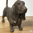 Basset Hound figurine in solid cold cast bronze, gift boxed