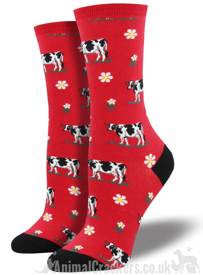 Womens Socksmith 'Legendairy' Friesian Cow design socks, One Size, quality Cattle or Dairy Cow lover gift