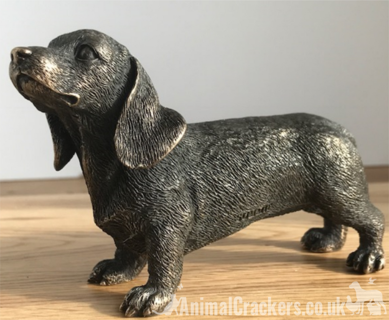 Quality Cold Cast Bronze Dachshund Sausage Dog ornament sculpture figurine boxed