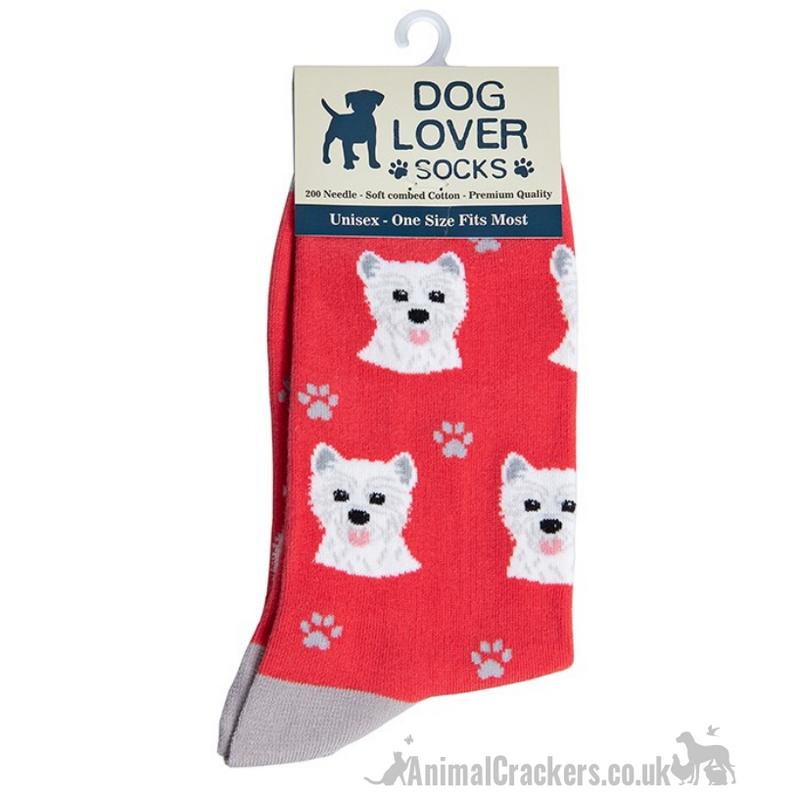 Women West Highland Terrier socks One Size quality cotton mix novelty Westie gift