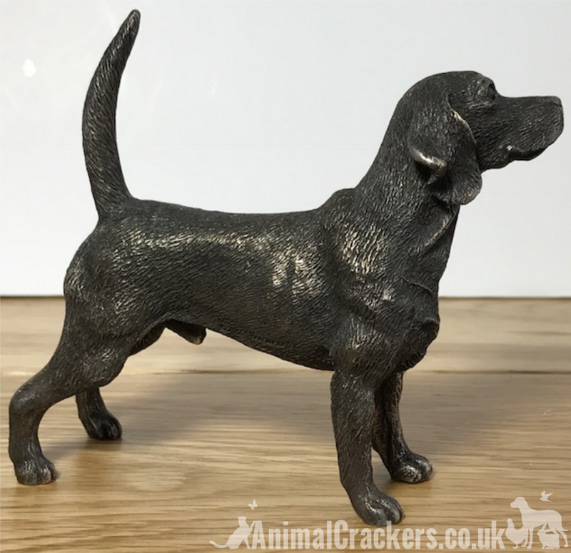 Cold Cast Bronze Beagle quality sculpture ornament figurine statue gift boxed