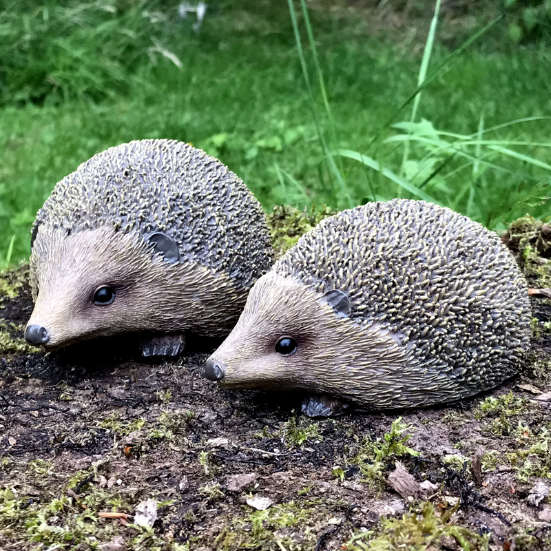 SET OF 2 HEDGEHOGS indoor or outdoor ornaments, hedgehog lover gift