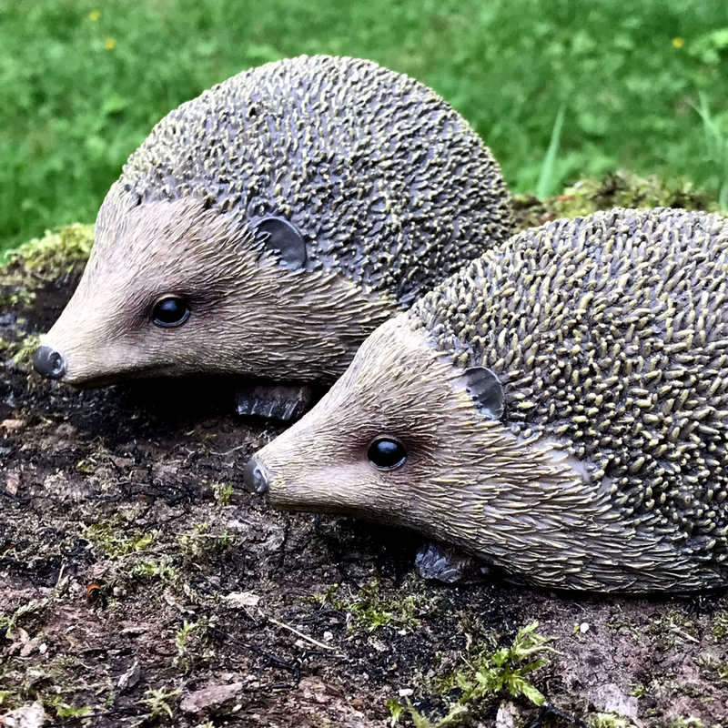 SET OF 2 HEDGEHOGS indoor or outdoor ornaments, hedgehog lover gift