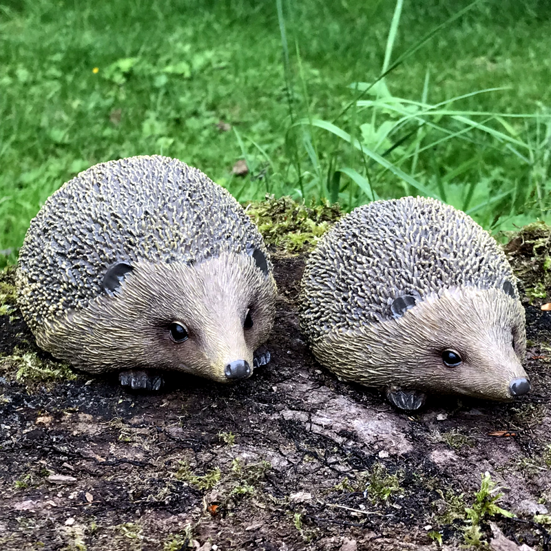 SET OF 2 HEDGEHOGS indoor or outdoor ornaments, hedgehog lover gift