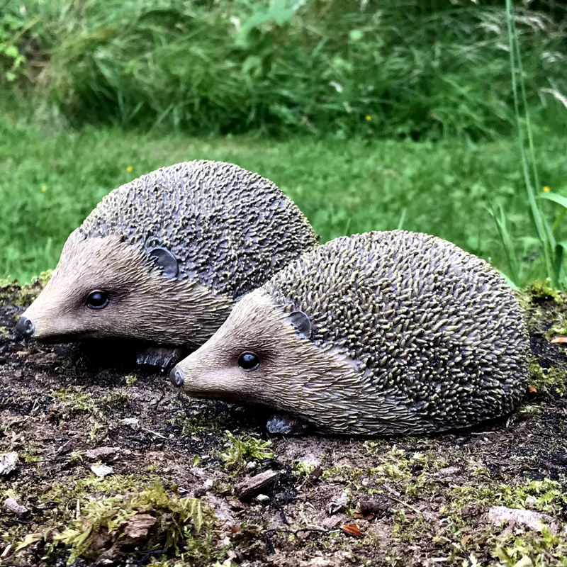 SET OF 2 HEDGEHOGS indoor or outdoor ornaments, hedgehog lover gift