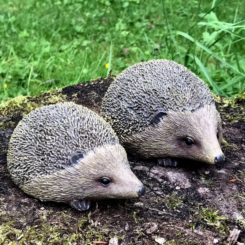 SET OF 2 HEDGEHOGS indoor or outdoor ornaments, hedgehog lover gift