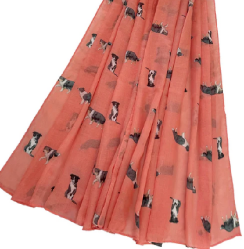 Border Collie design ladies Scarf Sarong, quality cotton mix fabric, great Sheepdog lover gift
