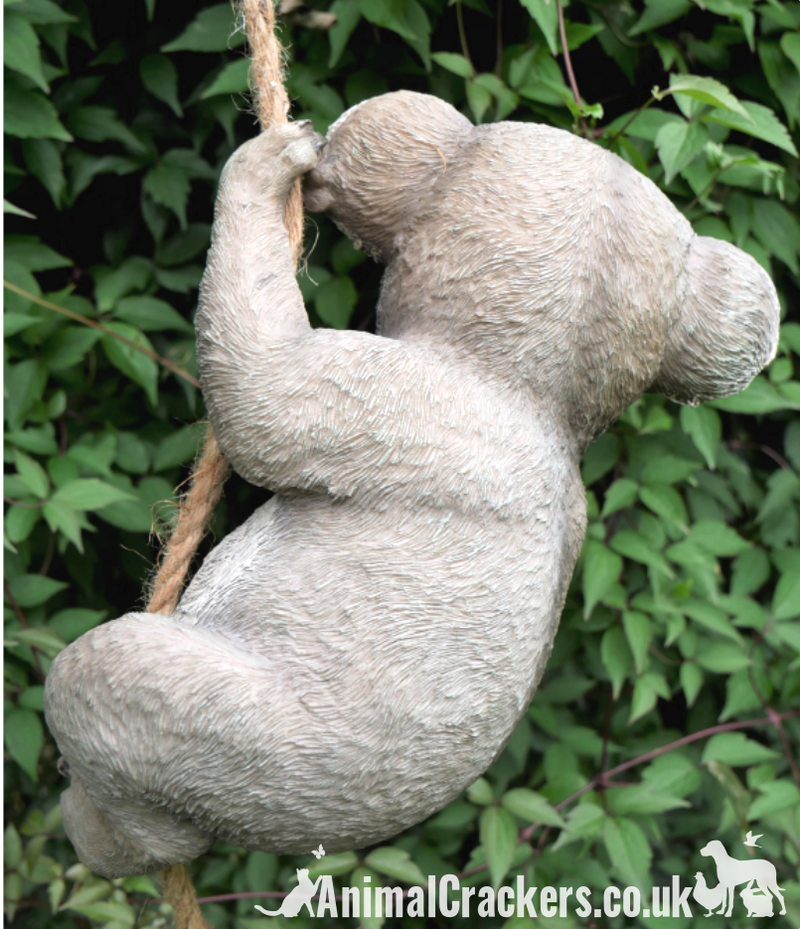 Large Rope tree hanging Koala, novelty garden ornament/ figurine. Great Koala lover gift
