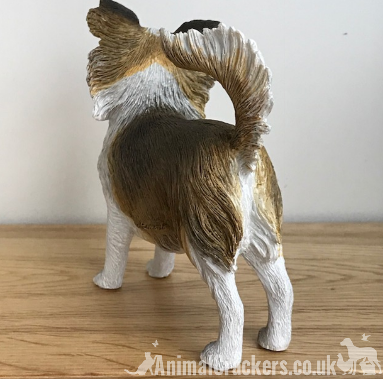 Beige Long Hair Chihuahua ornament figurine lifelike Leonardo range Gift boxed