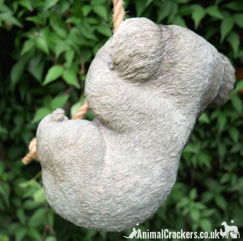 Rope tree hanging Koala, novelty garden ornament/ figurine. Great Koala lover gift