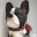 French Bulldog with 'Bone Jour!' play on words sign ornament, novelty Frenchie lover gift