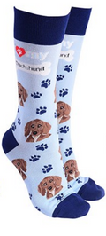 Dachshund design socks with 'I love my Dachshund' text, quality Unisex One Size stocking filler