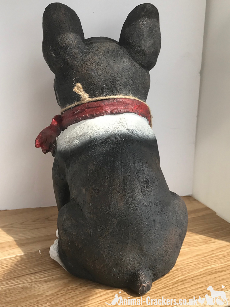 French Bulldog with 'Bone Jour!' play on words sign ornament, novelty Frenchie lover gift