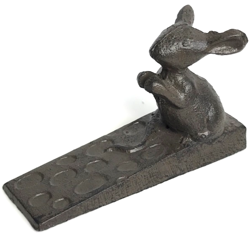 Cast iron 'Talking' mouse on cheese wedge door stop or decoration, lovely mice lover gift