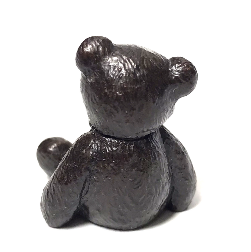 'Hugo' - solid bronze miniature Teddy Bear figurine designed by Michael Simpson, in a quality gift box.