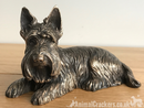 Laying Scottish Terrier figurine by Beauchamp Bronze, in solid Cold Cast Bronze