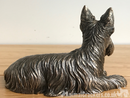 Laying Scottish Terrier figurine by Beauchamp Bronze, in solid Cold Cast Bronze