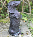 Bronze effect 23cm Dachshund sausage dog in/outdoor ornament sculpture figurine