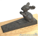 Cast iron 'Talking' mouse on cheese wedge door stop or decoration, lovely mice lover gift