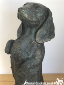 Bronze effect 23cm Dachshund sausage dog in/outdoor ornament sculpture figurine